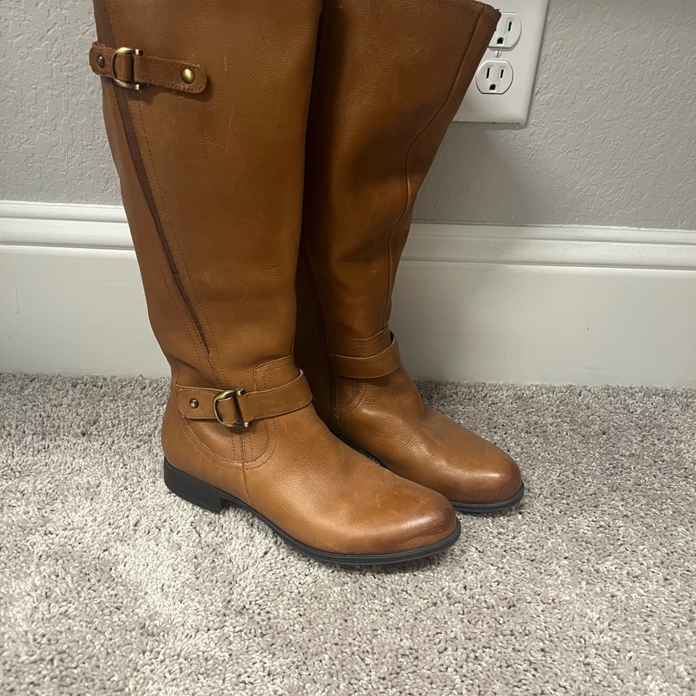 Naturalizer leather wide calf boots